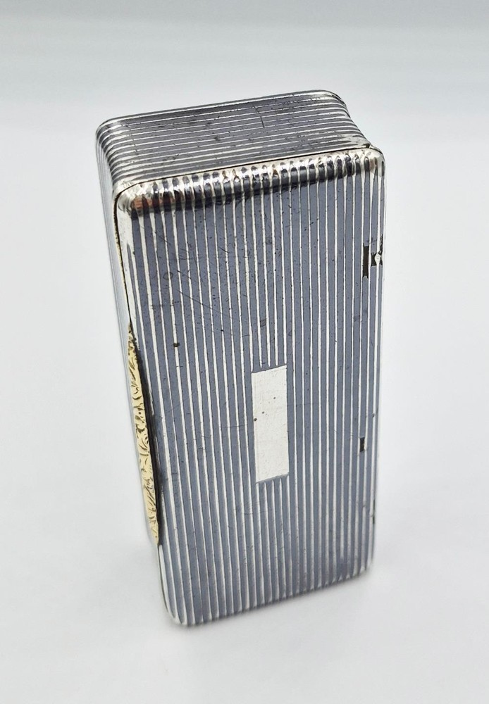 FINE FRENCH SOLID SILVER & NIELLO ENAMEL LARGE SNUFF BOX c1880
