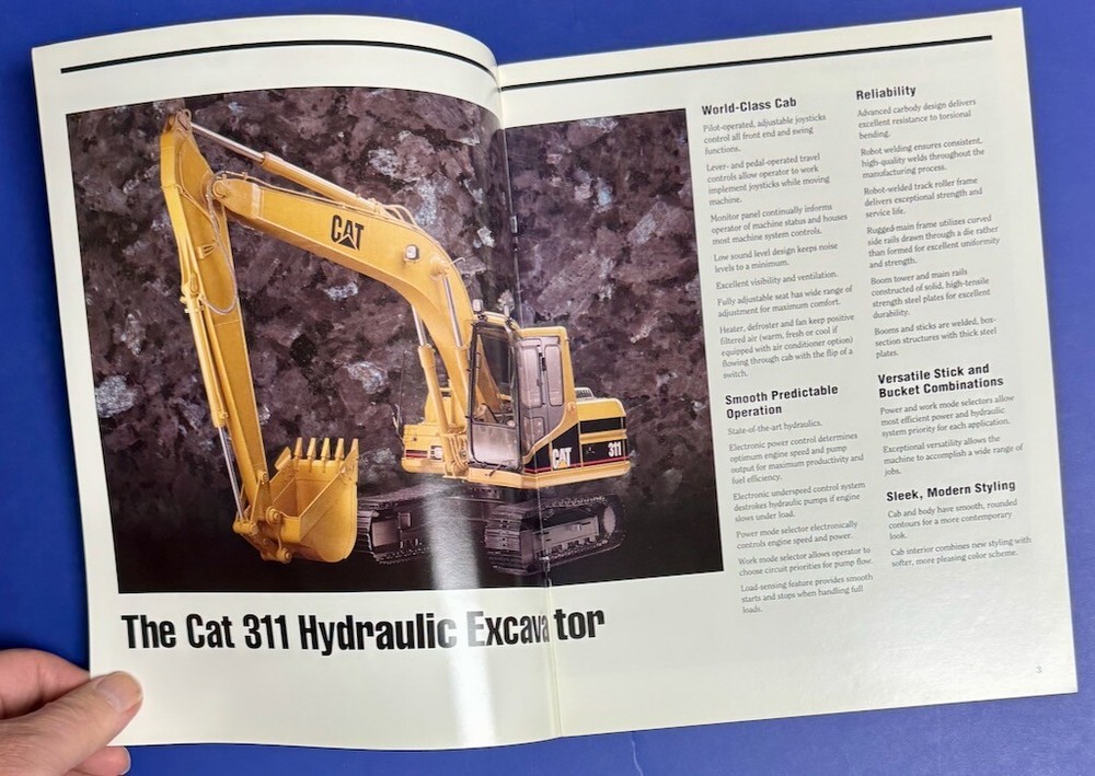 CATERPILLAR BROCHURE 311 Excavator 1993