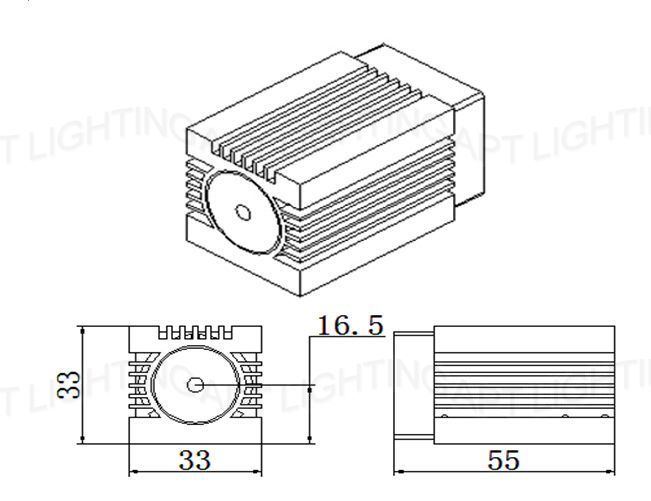 Focusable 12V 200mW 532nm green laser module continuous work / long life / TTL