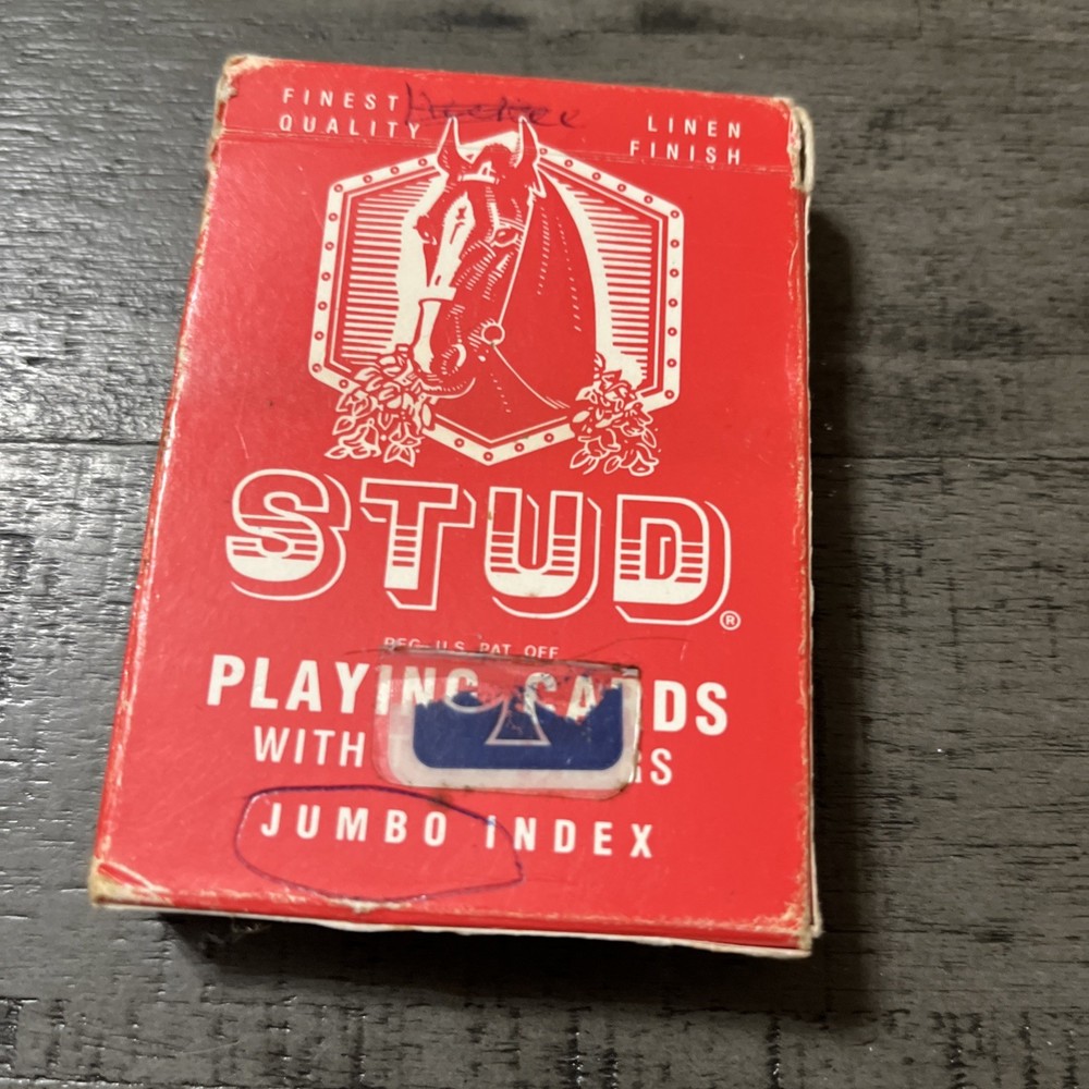 Stud Playing Card Red Deck Poker Size Linen Finish Distribute Walgreens Complete