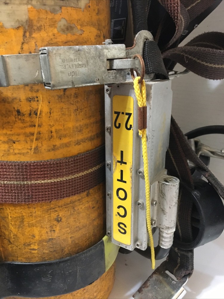 Vintage Firefighter Oxygen Tank And Harness Scott