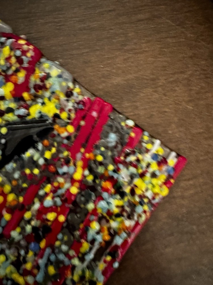 Fused Glass Art Tile with Abstract Multicolor Design 6 X 6