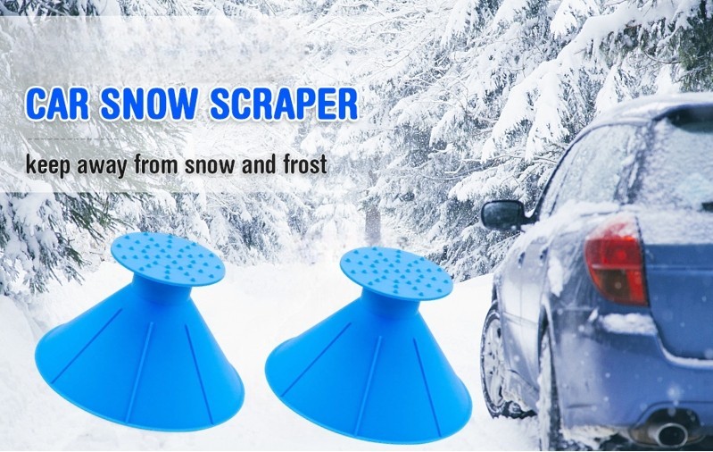 Ice Scraper Cone Snow Remover Scraper Tool (Multifunction) funnel Cone [2pack]