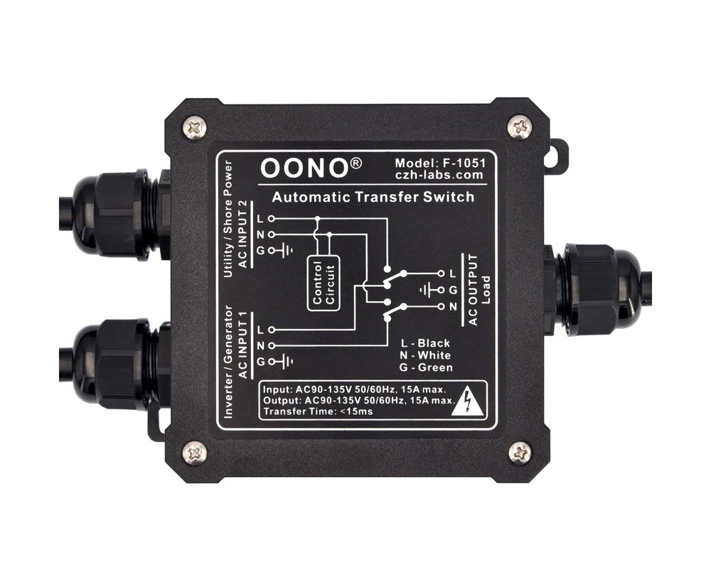 AC120V 15Amp Automatic Transfer Switch, ATS Auto Transfer Switch