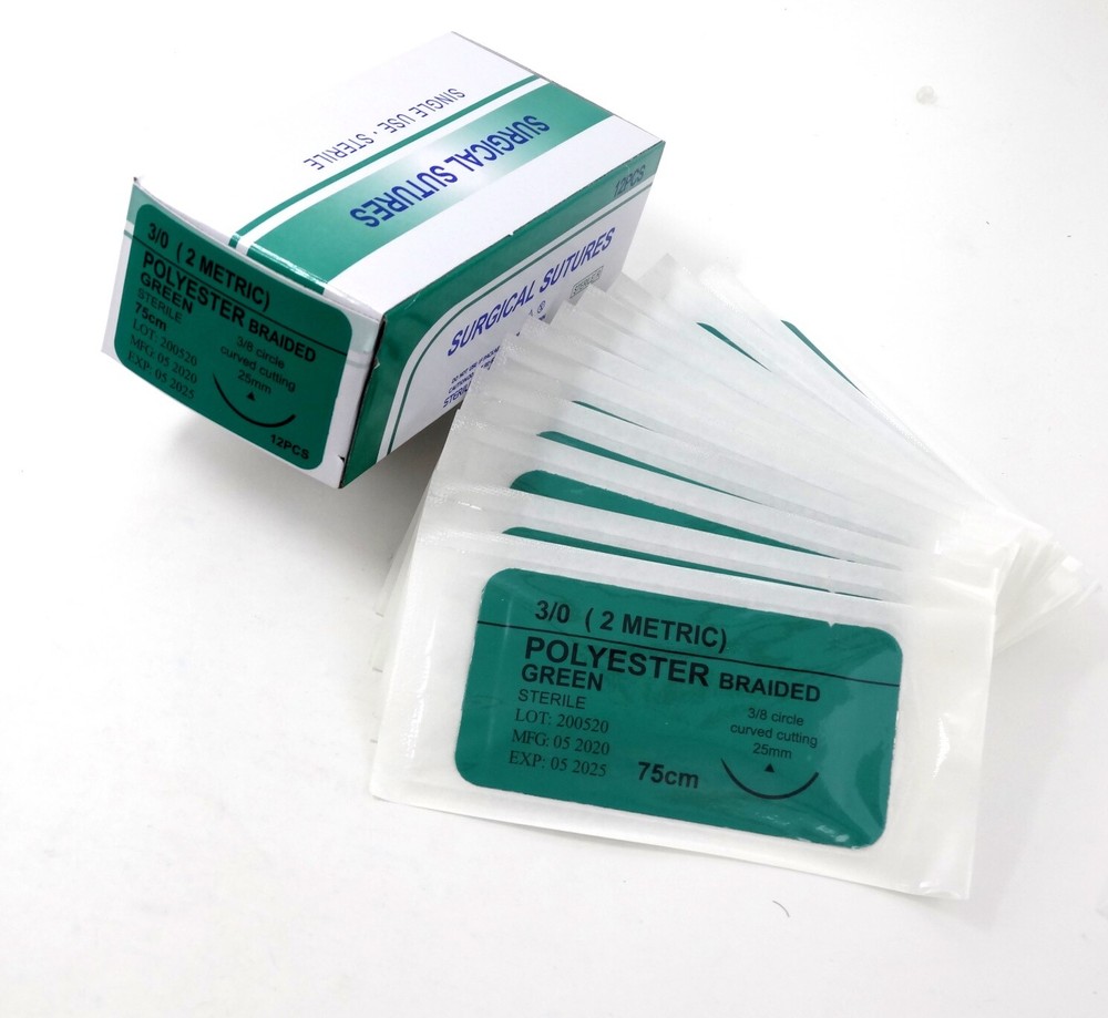 48/pack 3/0 Training Sutures Silk Nylon Polyester Polypropylene Braided sterile