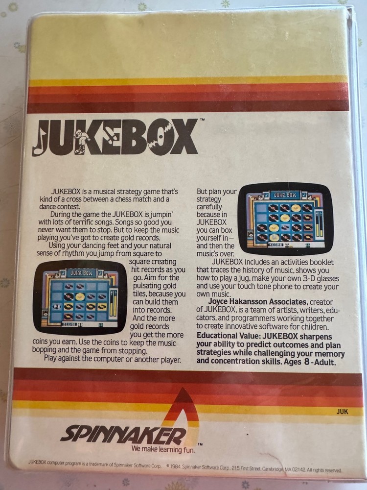 Jukebox for Commodore 64, Cartridge, Spinnaker Software, 1984