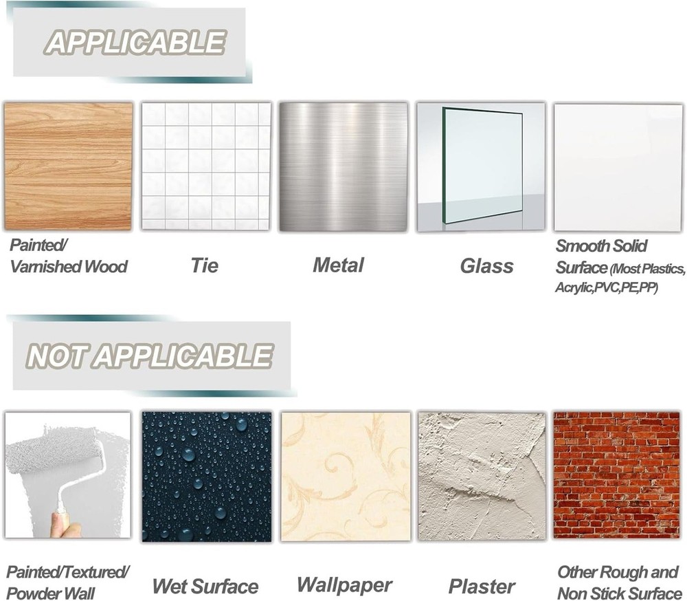 40 Small Hooks+45 Strips, Clear Wire Utility Hooks with Removable Strips Dama...