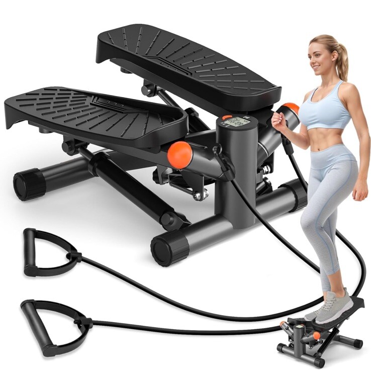 Steppers for Exercise at Home,Adjustable Height Mini Stepper with Resistance Ban