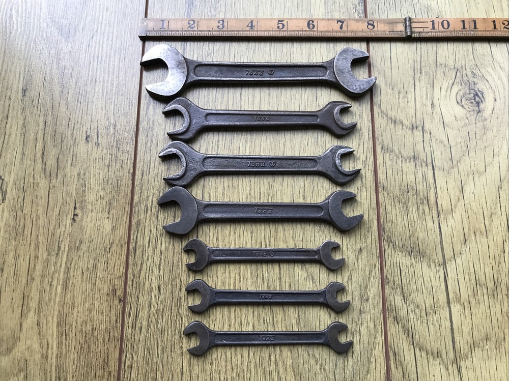 7 Vintage Tona Classic Car Tool Kit Spanner’s