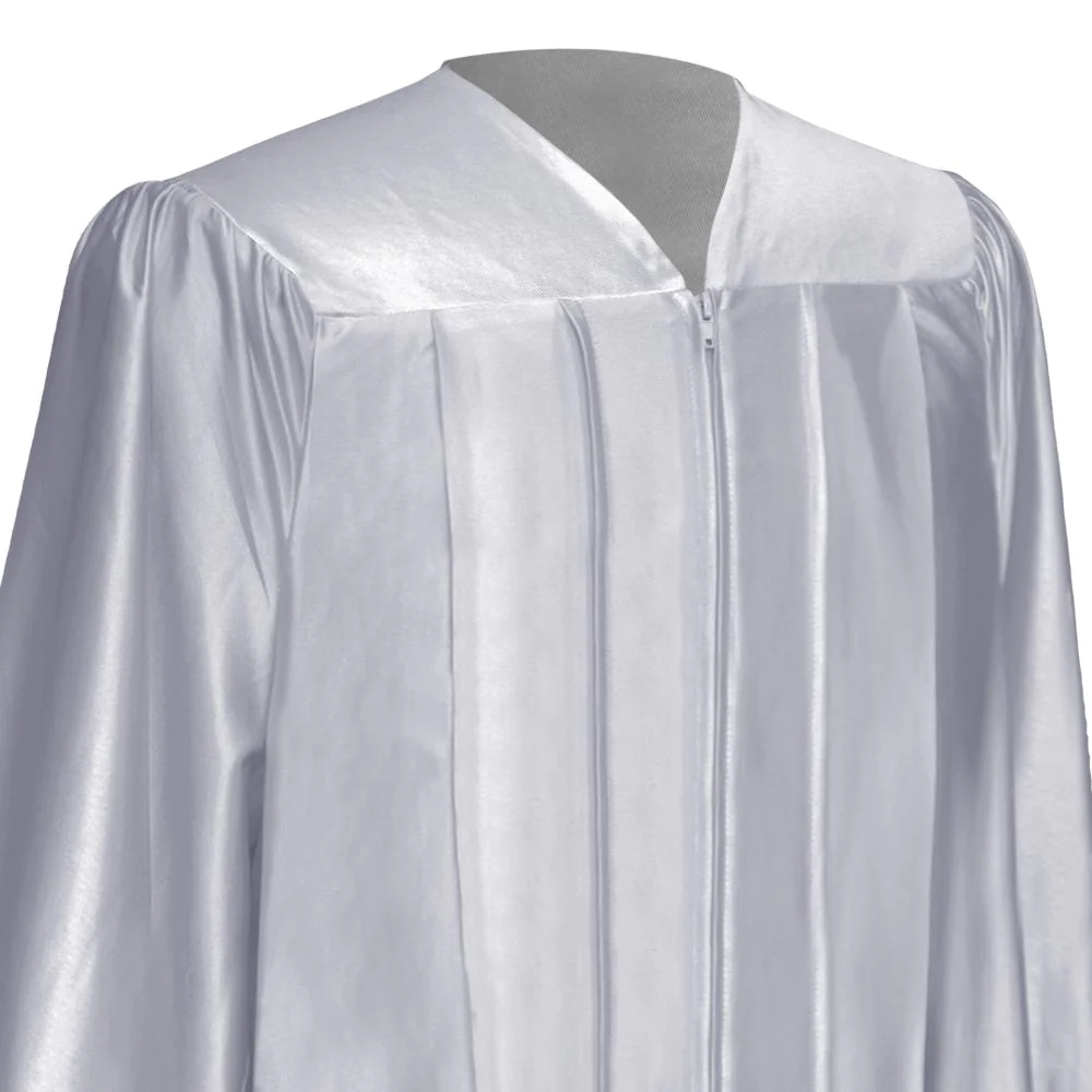 Shiny Silver Graduation Gown
