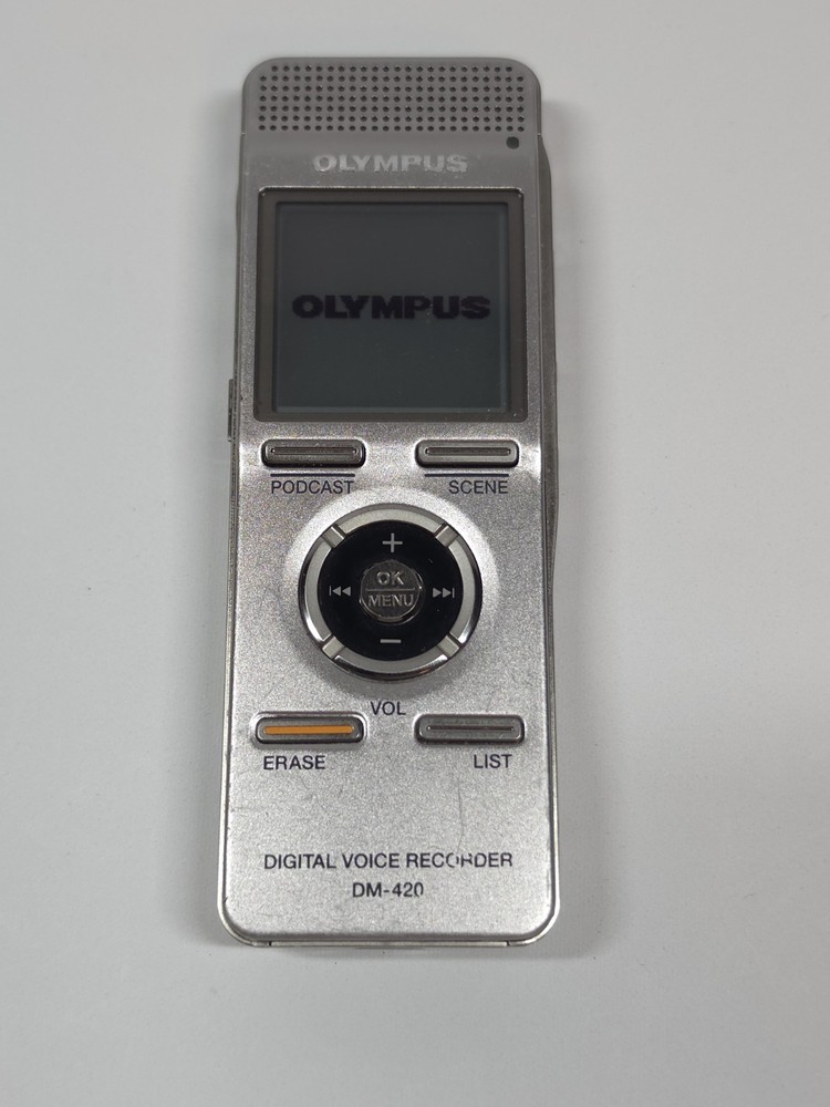 Olympus Digital Voice Recorder DM-420 Silver Tested