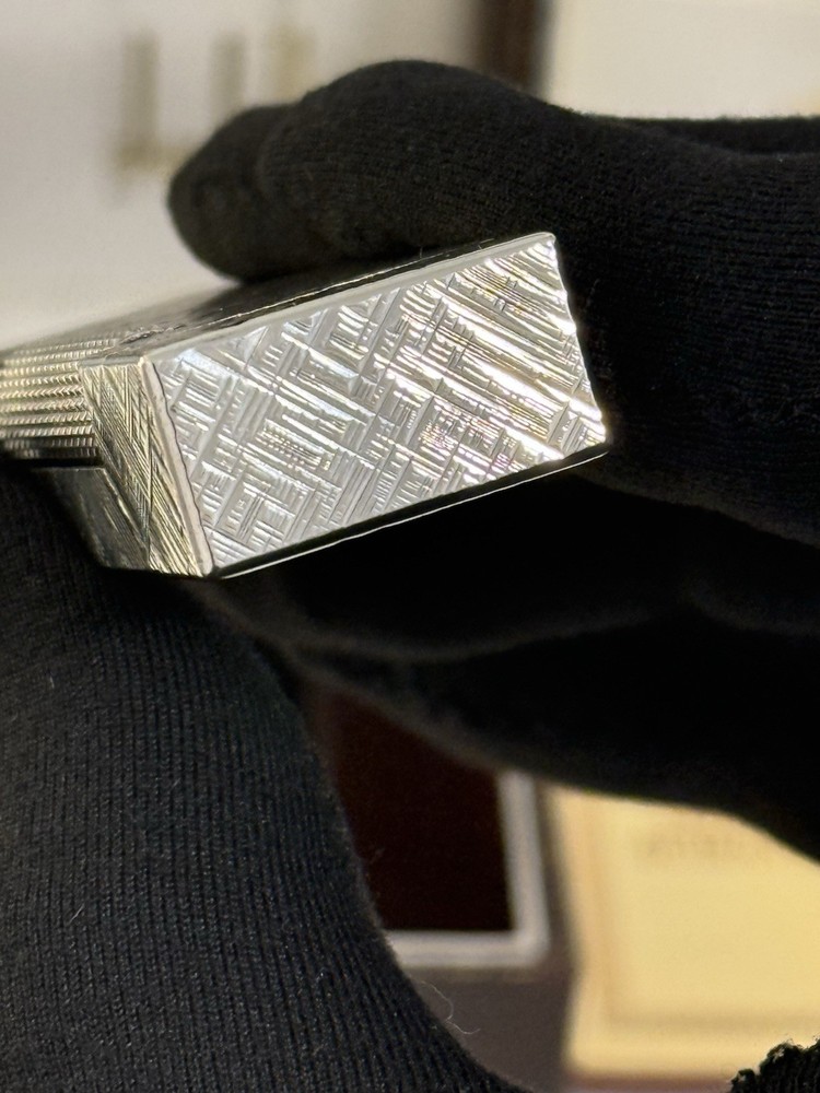 Vintage Dunhill Rollagas Silver Plated Lighter Textured Pattern Boxed
