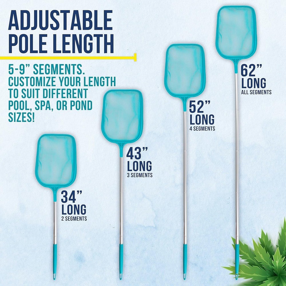 Lightweight 4-Foot Pool Leaf Skimmer with Customizable Length for Easy Cleanup