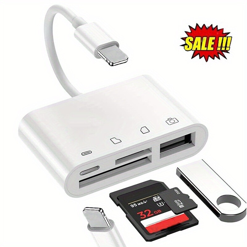 4 in 1 USB3.0 Flash Drive SD/TF Card Reader For iPhone/iPad/Camera OTG Adapter🔥
