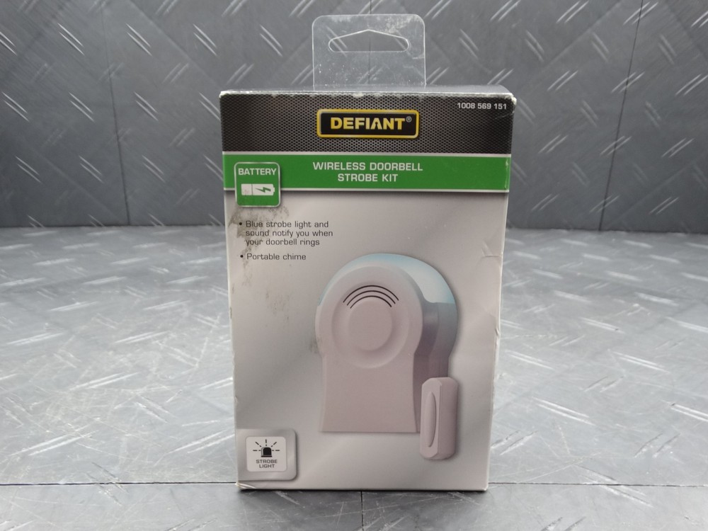 Defiant Wireless Battery Operated Tabletop Doorbell Kit Wireless Push Button