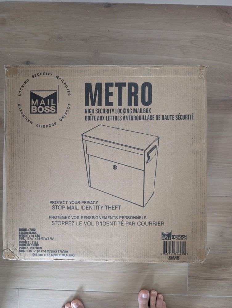 Mail Boss 7162 Metro Wall Mount Locking Mail Boss Black
