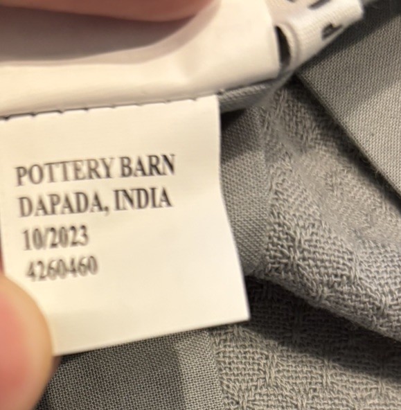 Pottery Barn Wright Textured Organic Sham ~ Standard ~ Cloud Blue