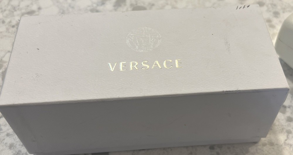 Authentic White Versace Empty Sunglass Case & Gift Box 7 X 3 X 2.5" Preowned