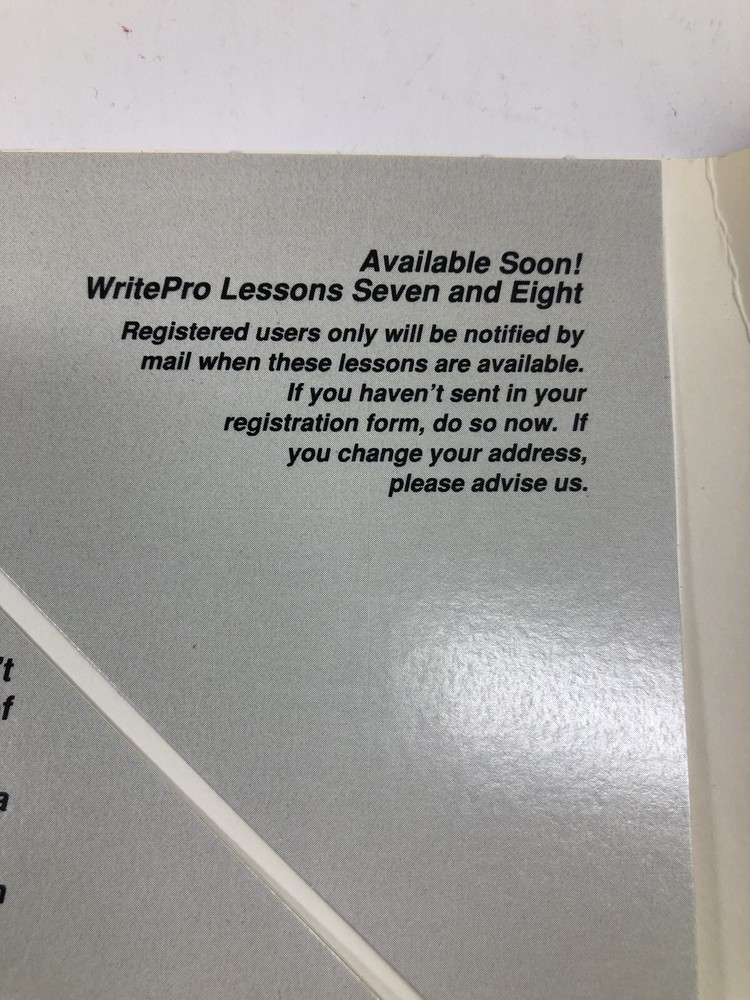 WritePro Creative Writing Lessons Software Disks 1 Through 4 For Mac