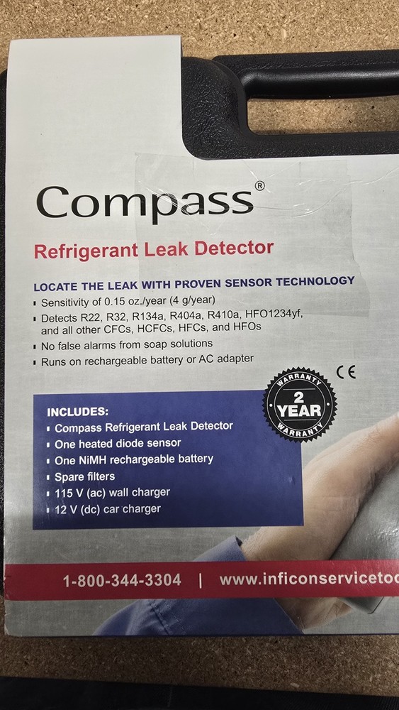 Inficon 717-202-G1 Compass Refrigerant Leak Detector, Heated Diode UNTESTED READ