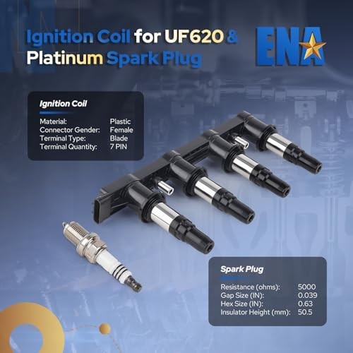 Ignition Coil Pack and 4 Platinum Ignition Coil Pack UF620 & Spark Plug 4504