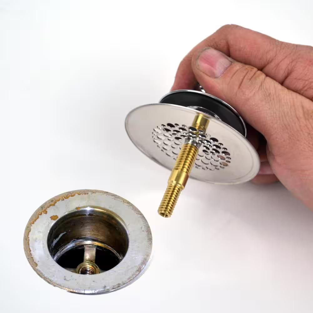 2.875 In. Simpliquick Push Pull Bathtub Stopper, Grid Strainer Silicone and Comp