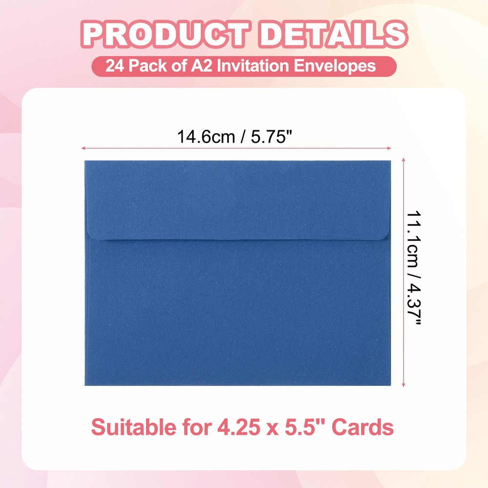 24Pack A2 Envelopes, Blue Invitation Envelopes4-3/8" x 5-3/4"