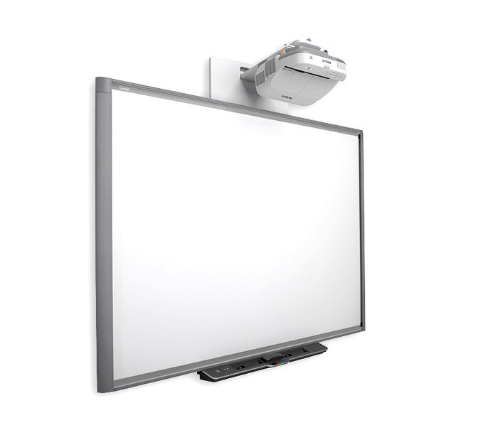 87" SBX885 DViT INTERACTIVE SMART BOARD & EPSON U-SHORT THROW PROJECTOR COMPLETE