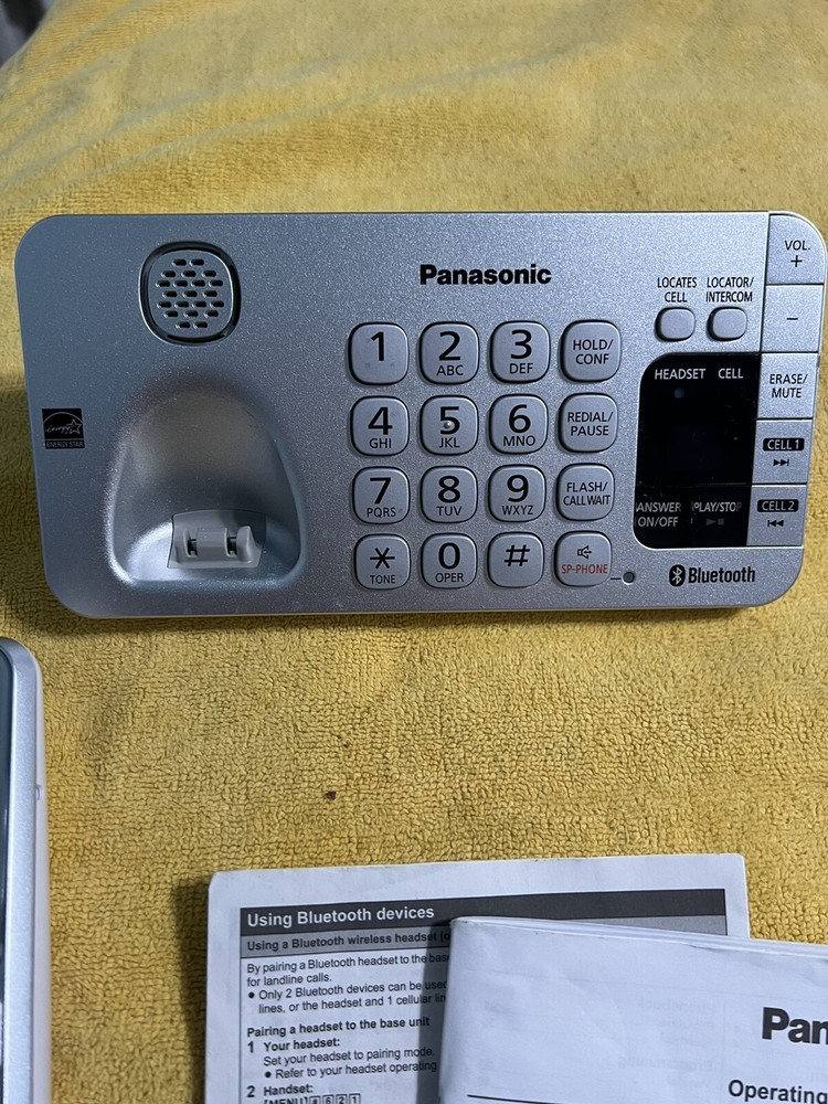 Panasonic KX-TGE470 S Silver Base Bluetooth Unit Answering Machine Tested