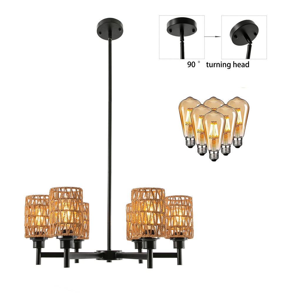Modern Ceiling Light Chandelier 6-Head Pendant Lighting Ceiling Dimmable