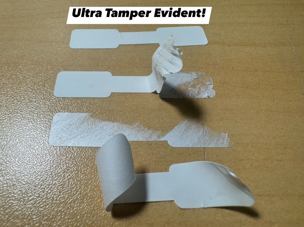 100-CUSTOM PRINTED ULTRA TAMPER EVIDENT DOGBONE SECURITY STICKERS SEALS