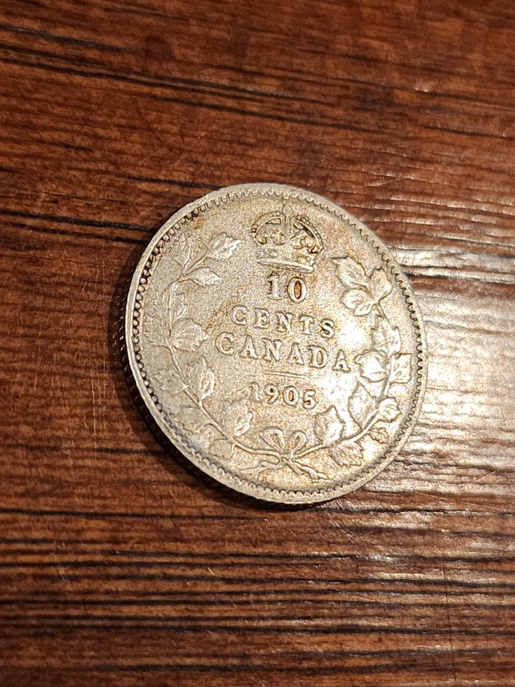 1905 Canada 10 Cents Silver Coin