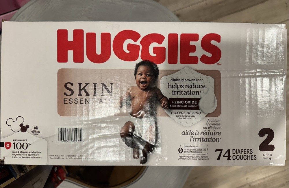 Huggies Skin Essentials Basic Diapers Size 2 12-18lbs 74 Count