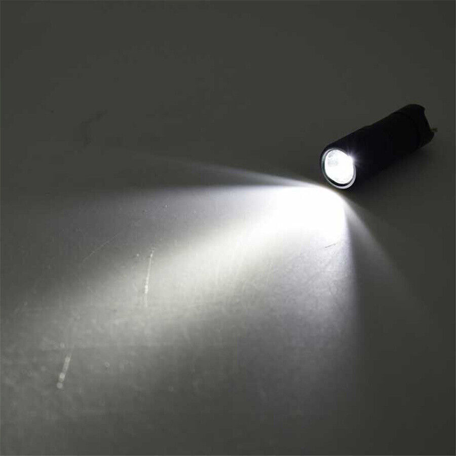 Portable Mini Flashlight USB White LED Light Keychain Torch with 10180 Battery