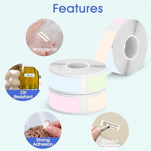 D30 Label Tape 850pcs, Label Maker Tapes for Phomemo D30 Printer Colorful