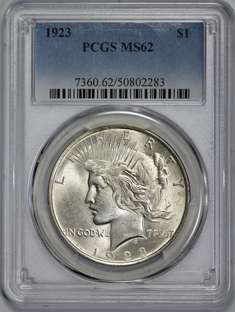 1923 Peace Silver $1 Dollar PCGS MS 62