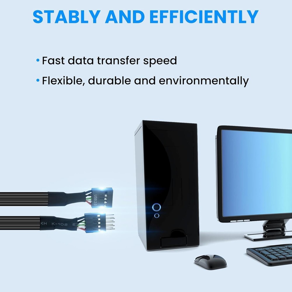 SDTC Tech USB Header Extension Cable, 20.3 inches 2.0 9-Pin