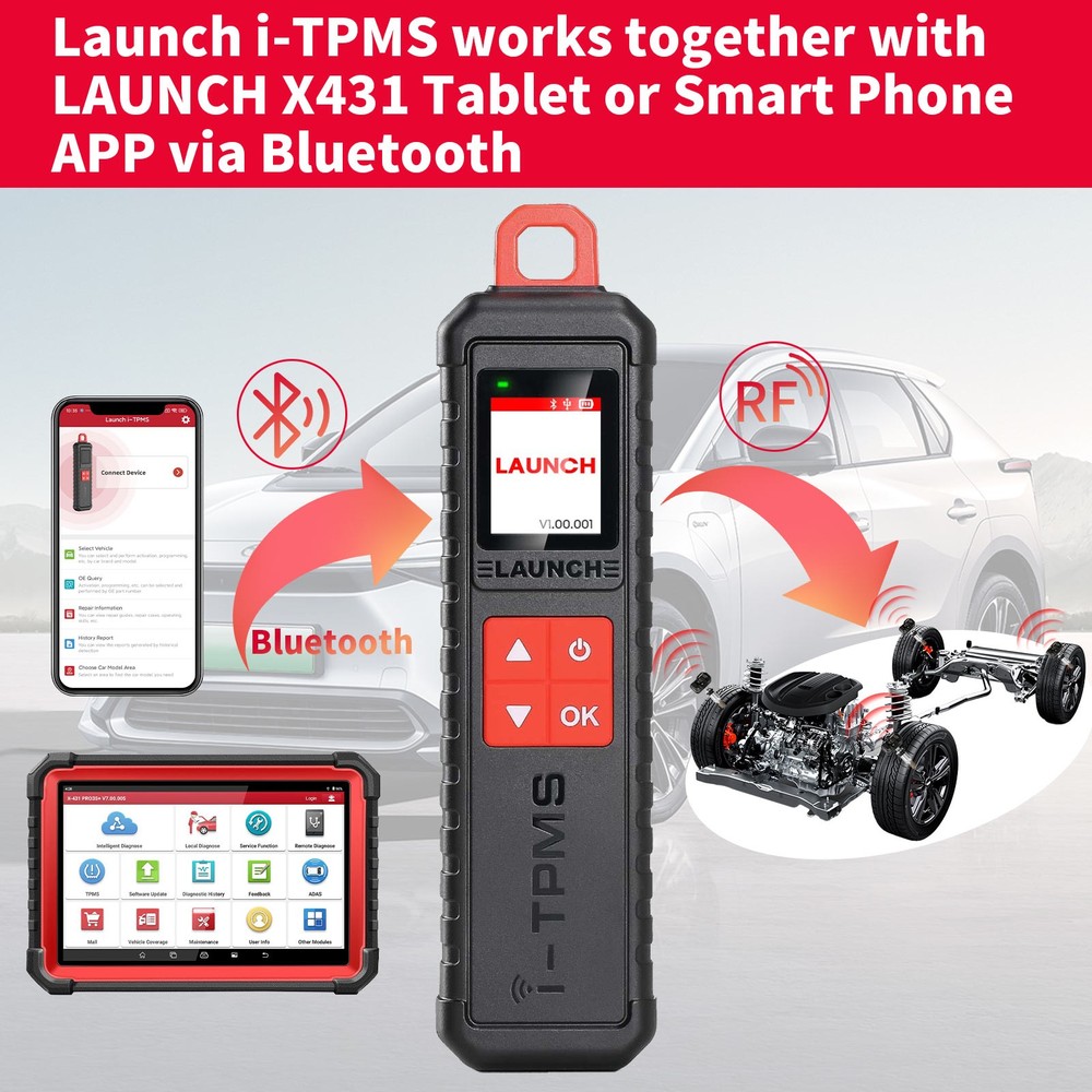 LAUNCH X431 i-TPMS TPMS Tire Pressure Sensor Activate/ Program/ Learn+4x Sensors