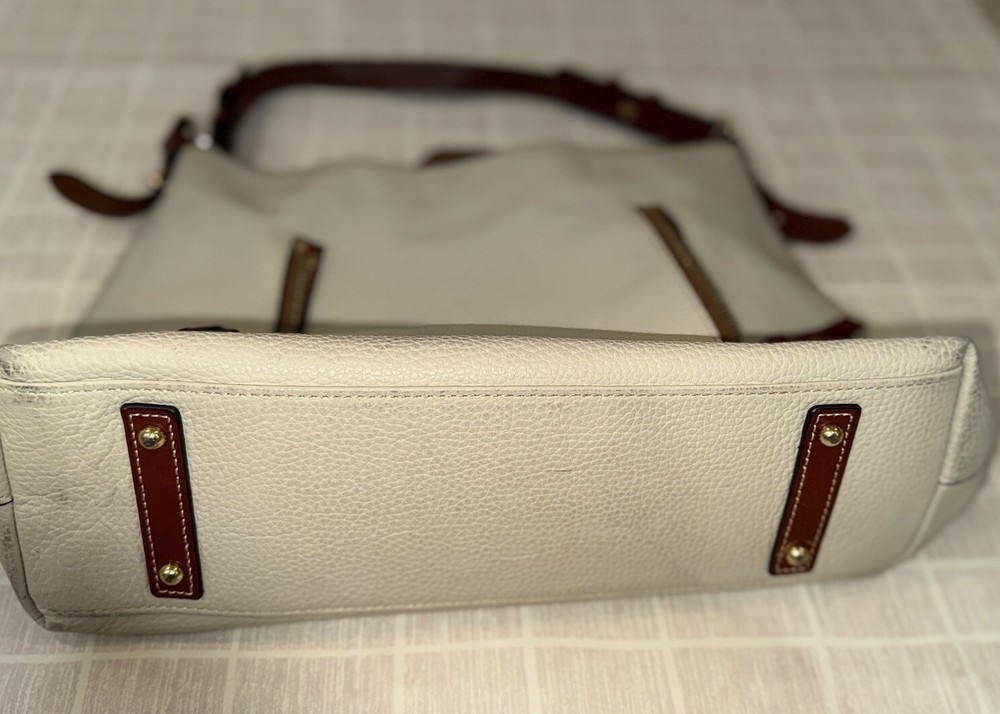 Dooney & Bourke Cooper Hobo Pebbled Bone Shoulder Bag