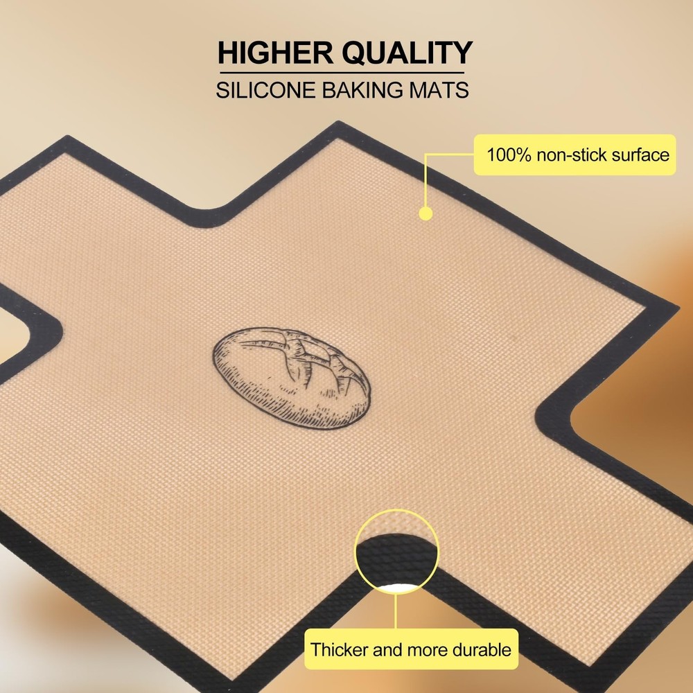 2 Pcs Thickened Silicone Bread loaf pan liners for baking bread 9x5，Silic