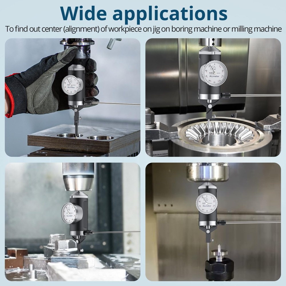 ALLmeter Coaxial Centering Dial Test Indicator,0-0.15" Range with 0.0005"...