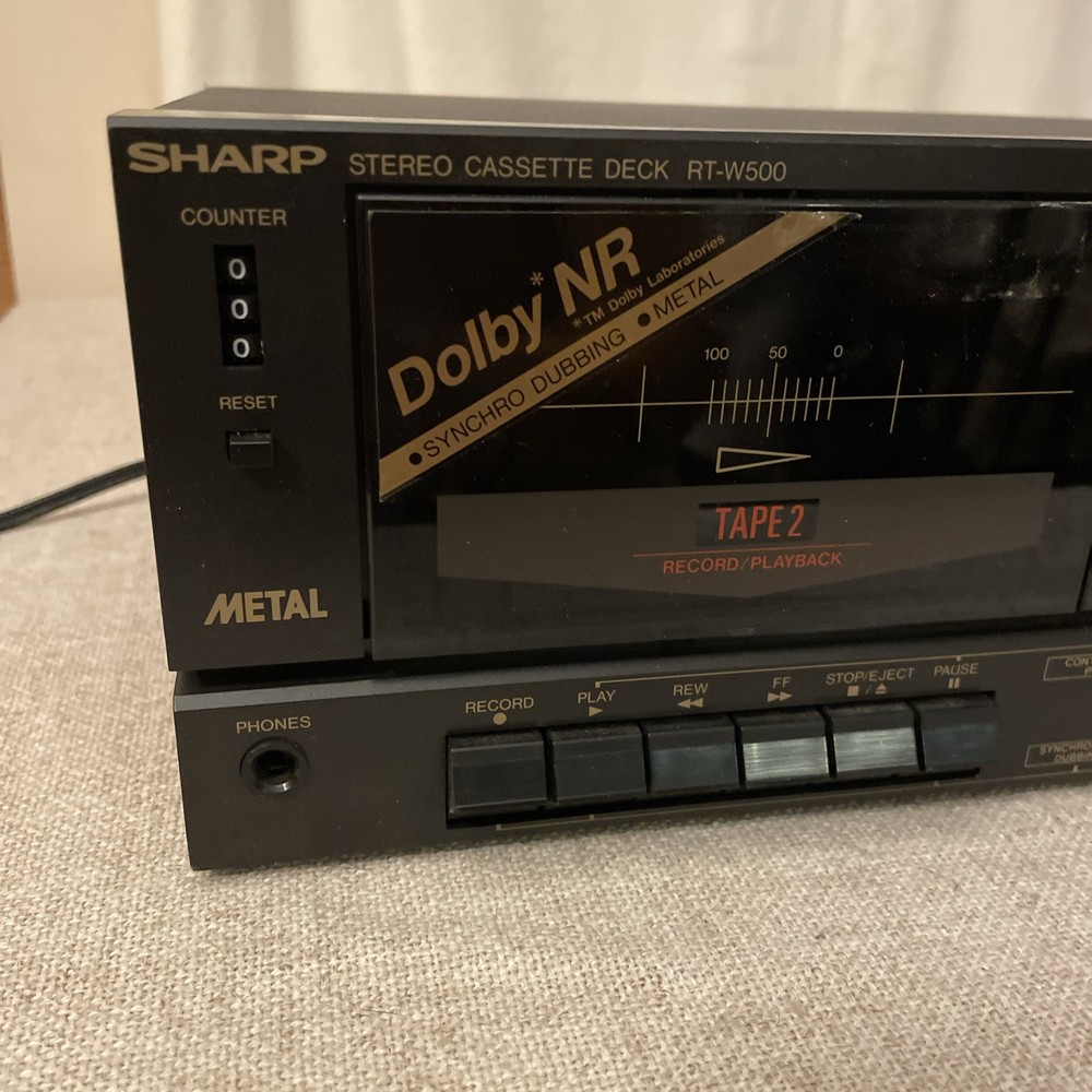 SHARP RT-W500 Stereo Double Cassette Deck Functional READ