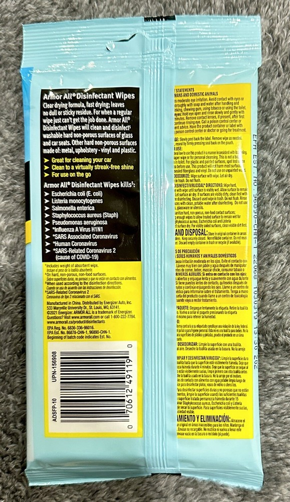 Disinfection Wipes ArmorAll