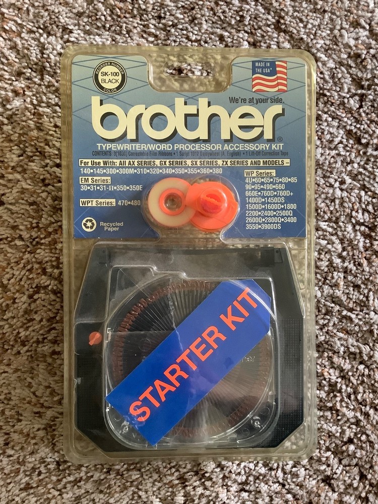 Brother SK-100 Starter Kit TYPEWRITER Word Processor ACCESSORY KIT Black NOS