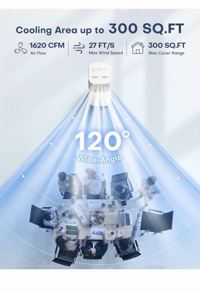 Portable Ventless Air Conditioner, Water Cooling, Remote, Timer, 1620 CFM, 300 …