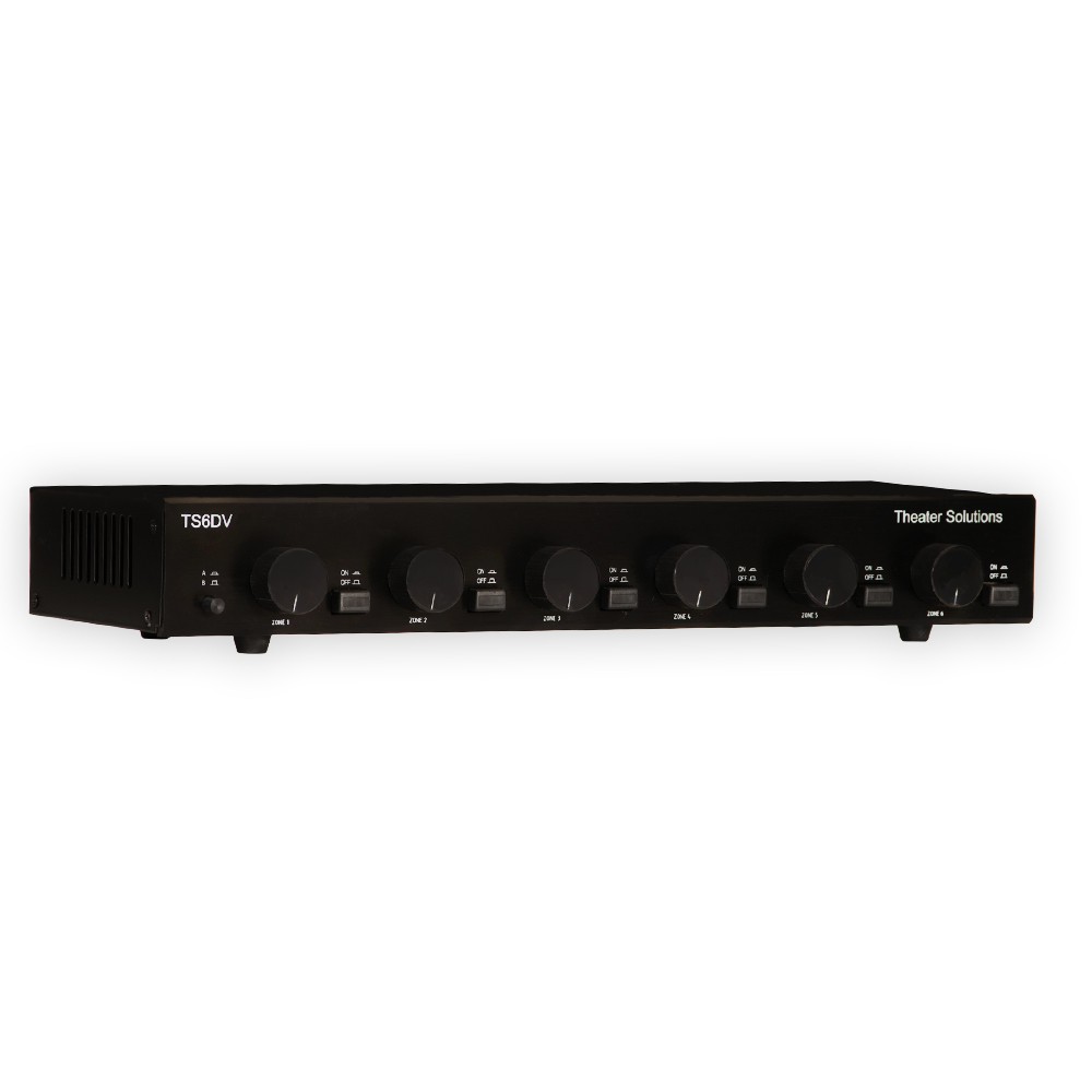 Theater Solutions TS6DV Dual Input 6 Zone Speaker Selector Box Volume Controls