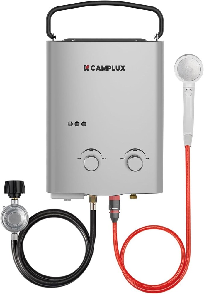 Camplux 5L 1.32 GPM Outdoor Portable Tankless Water Heater Camping AY132G Gray