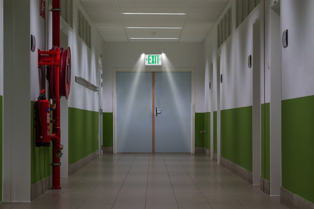 4 Pack LED Exit Sign Emergency Light, Compact Combo UL924, Battery Backup