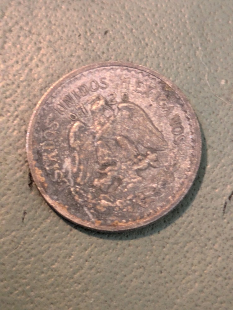 1934 Mexico 10 Centavos Silver Corrosion