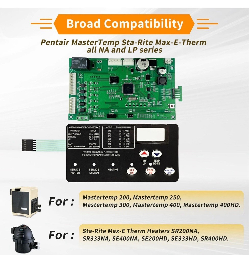 42002-0007S Control Board Kit Replacement for Pentair MasterTemp
